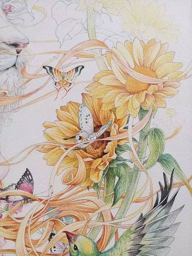 这些彩铅插画带着仙气,谁能不喜欢呀!