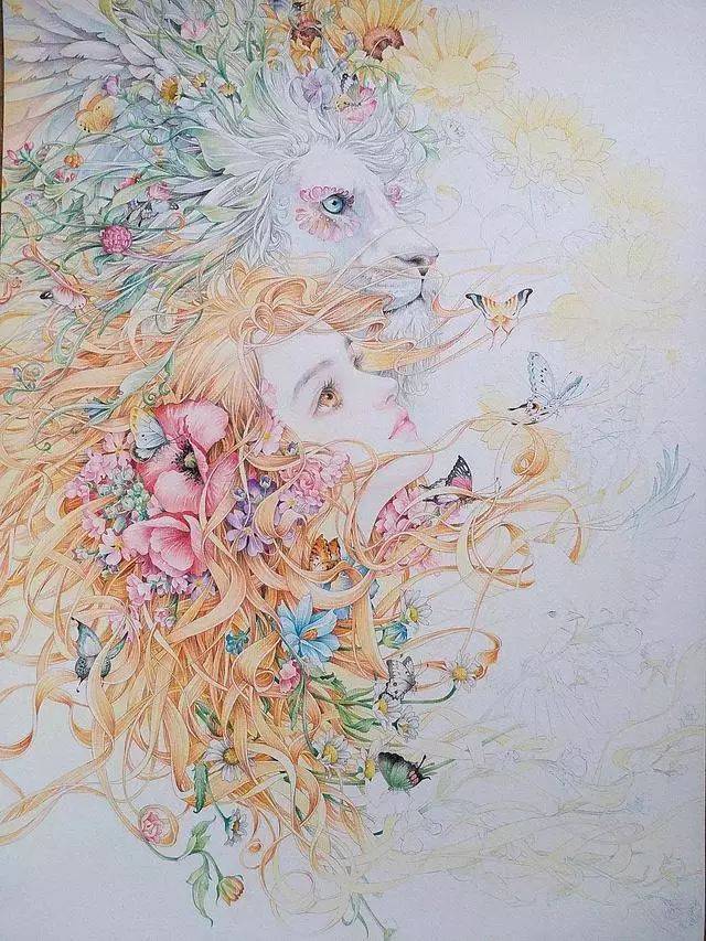 这些彩铅插画带着仙气,谁能不喜欢呀!