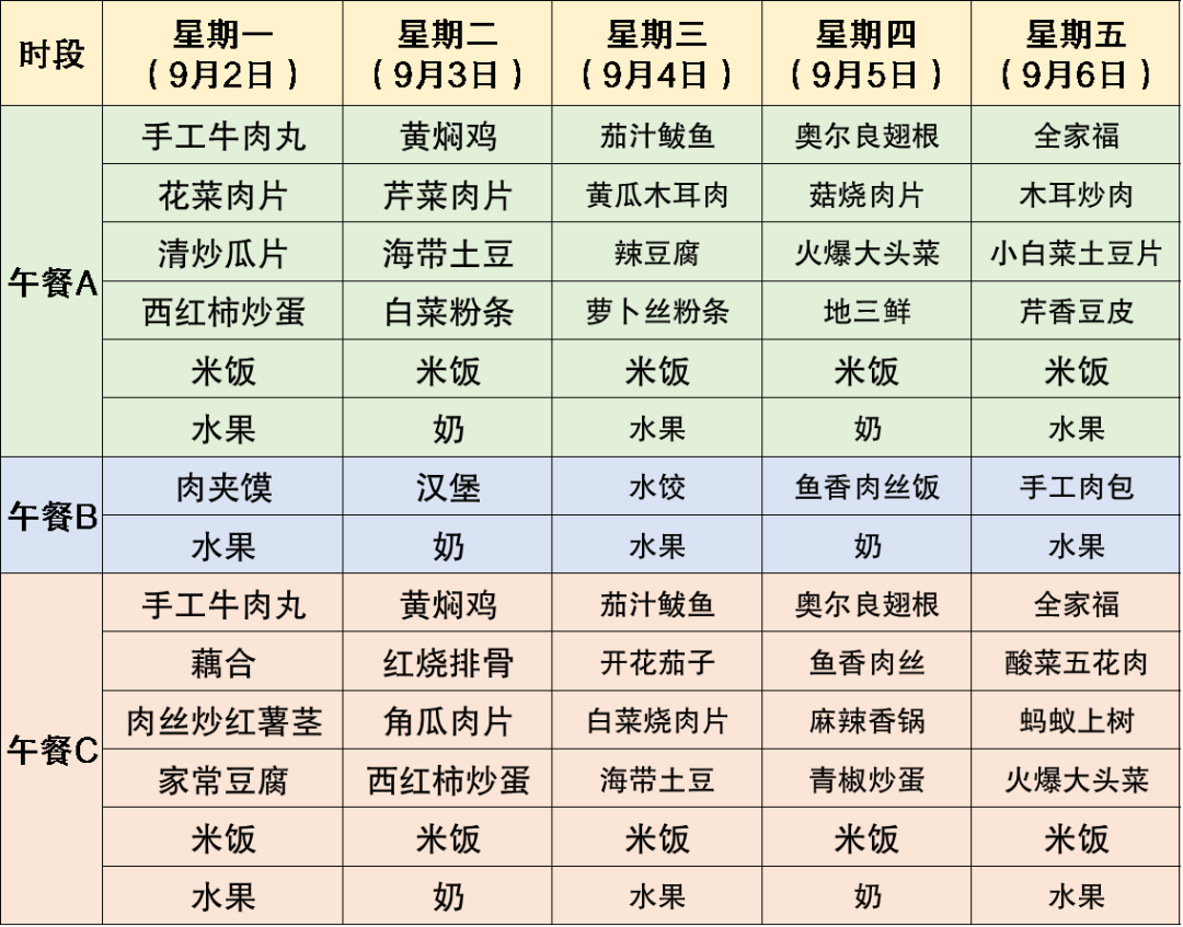 学生菜单300餐标图片