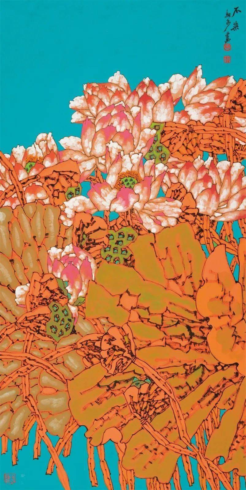 梦幻山水,绚彩荷塘