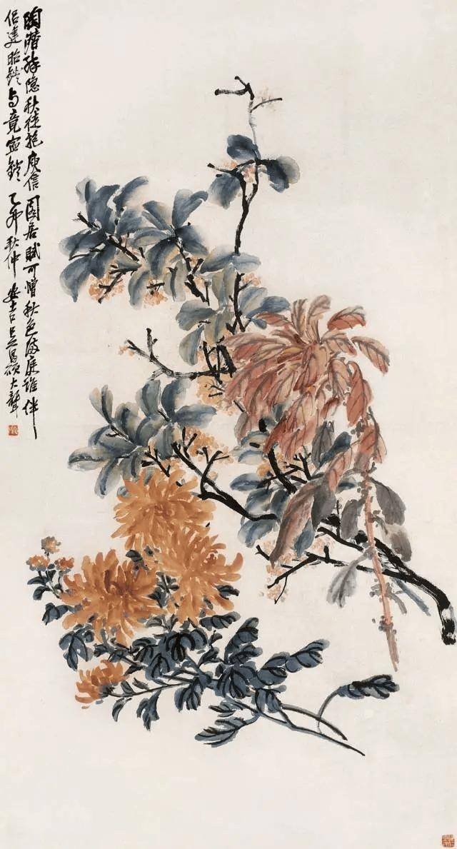 吴昌硕画菊