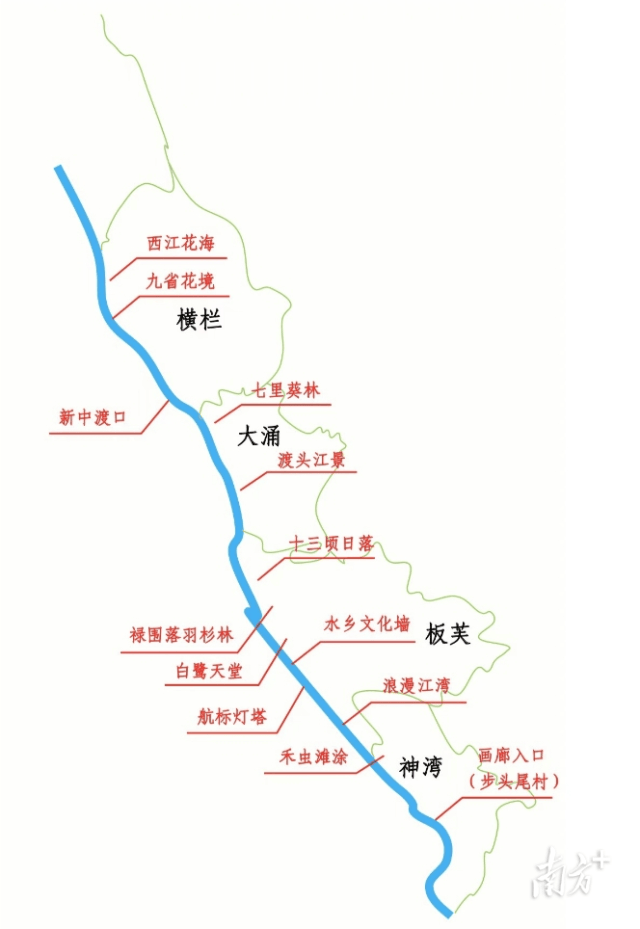 中山横栏西江景点位置图片