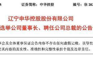 高管动向｜申华控股董事长、总裁因工作变动原因辞职，上半年业绩亏损