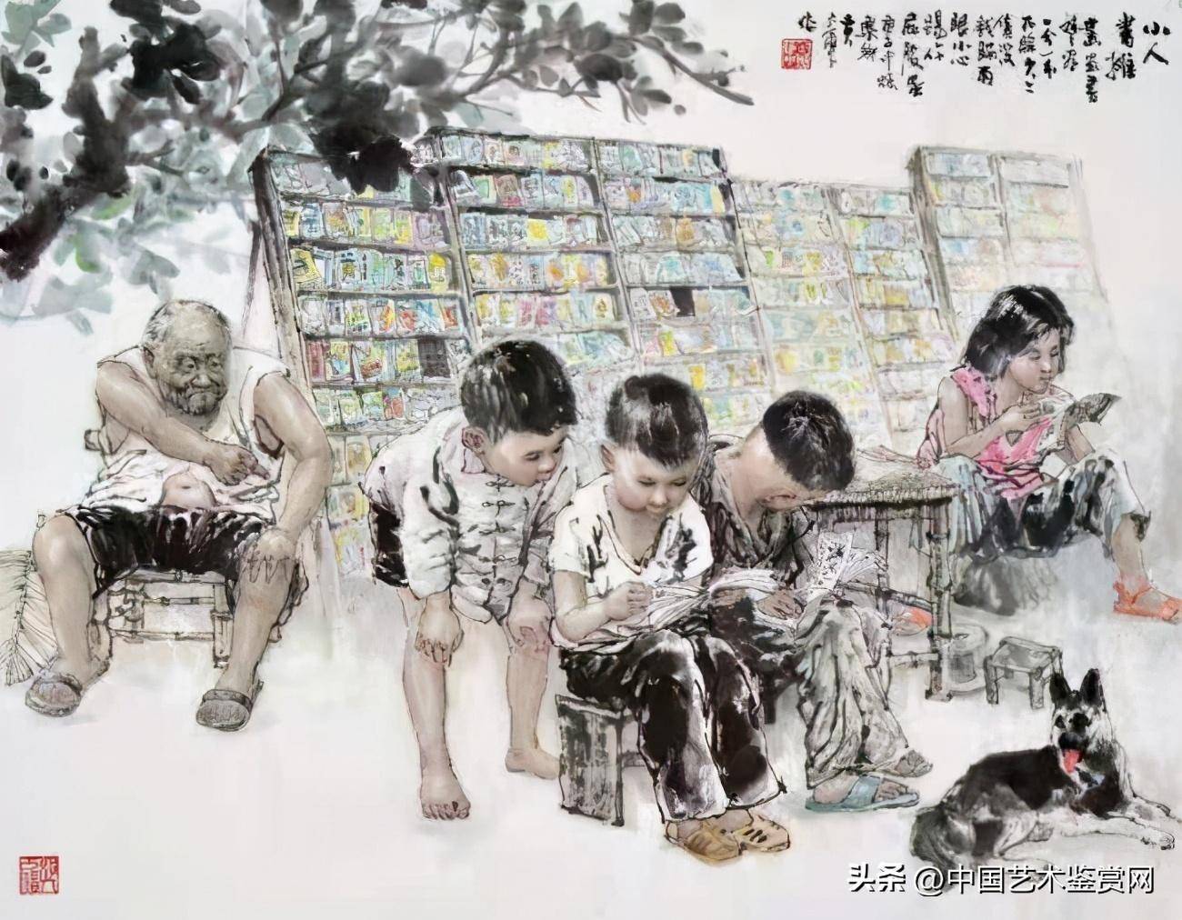 黄大军《小人书摊》97x80cm2019黄大军《滚雪球》138x97cm2020黄大军