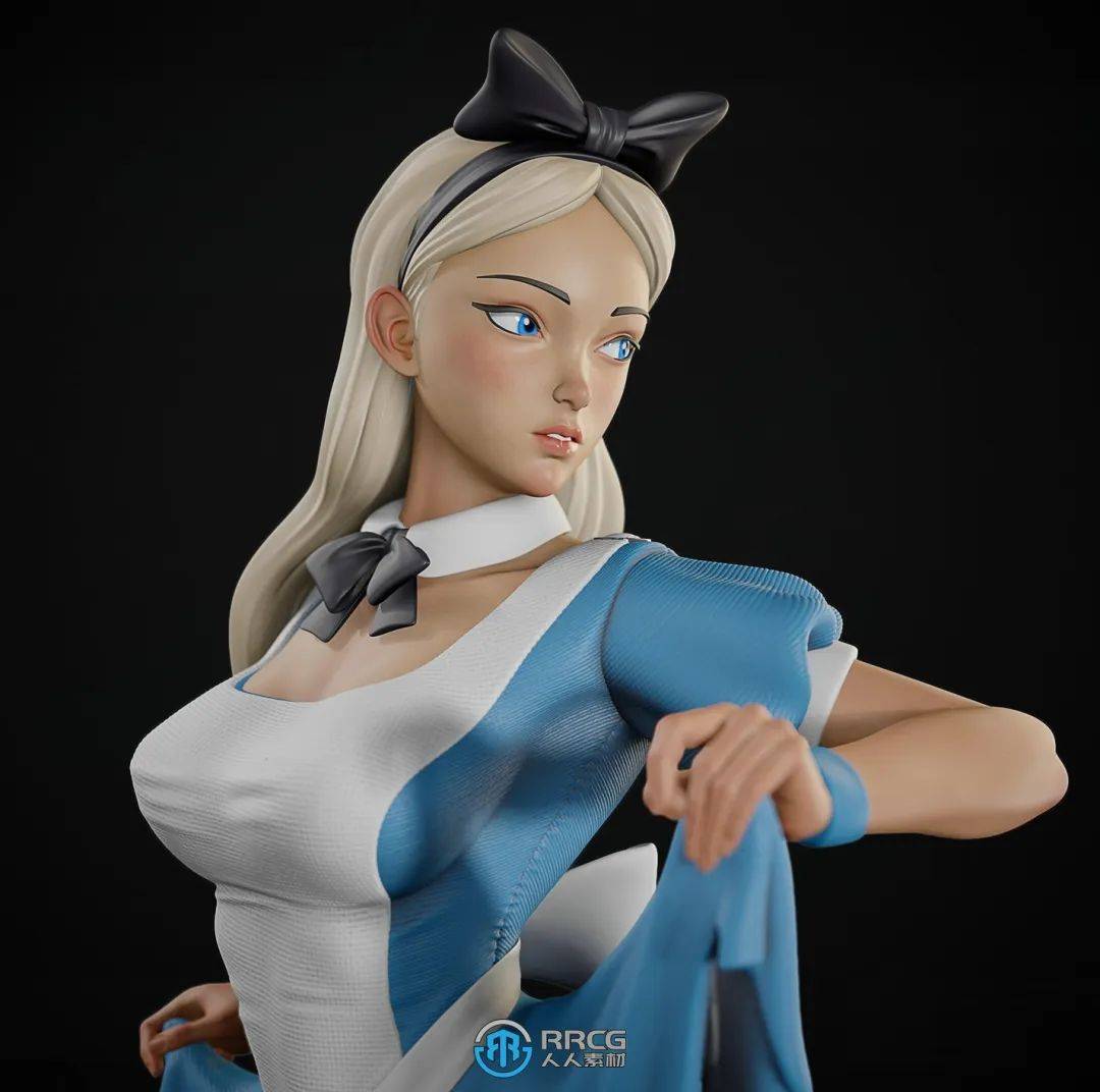 爱丽丝alice《爱丽丝梦游仙境》动漫角色雕刻手办3d打印模型