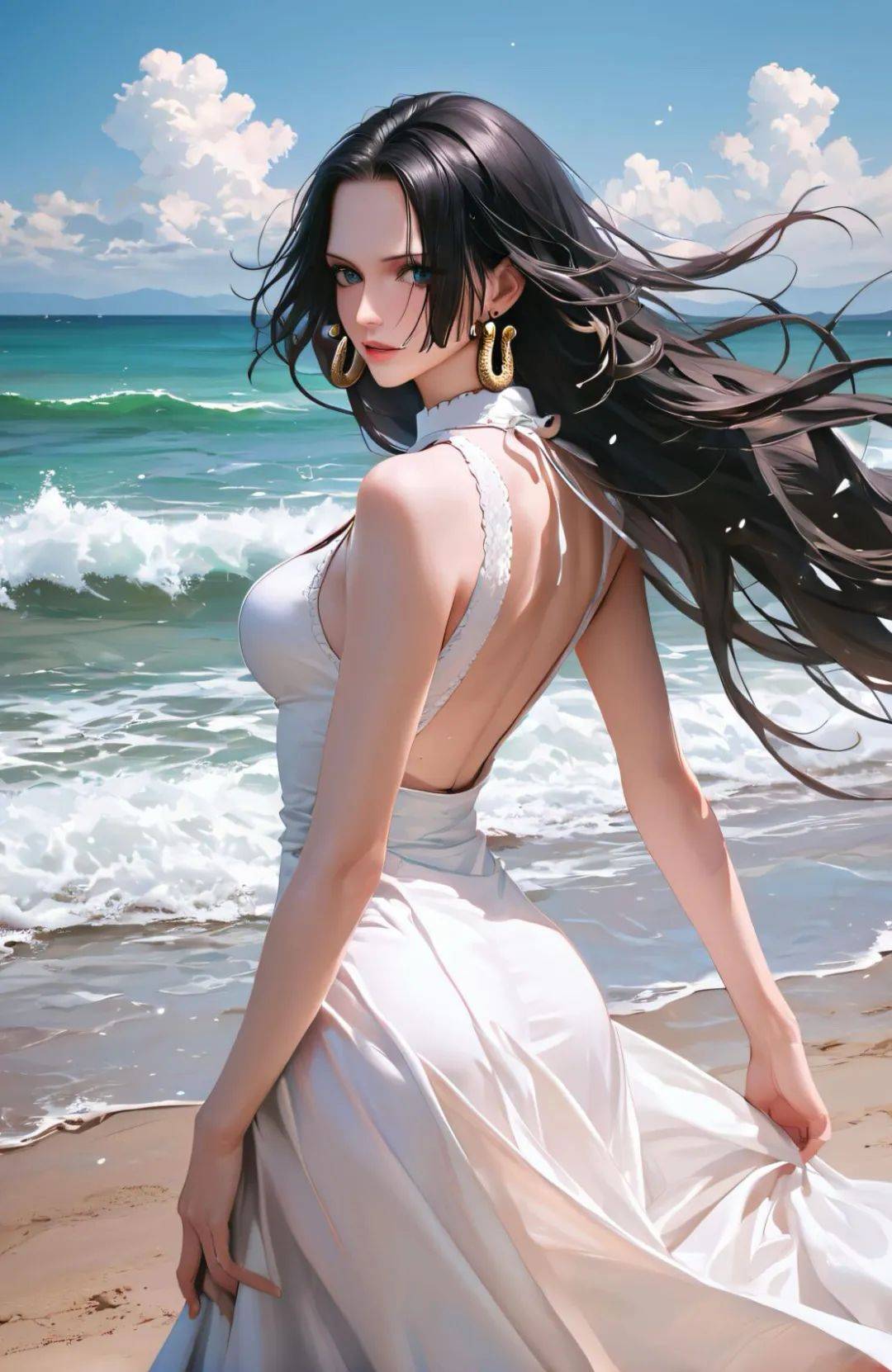 海贼王,性感女帝,美背长裙,这极致的腰臀比例真的太爱了