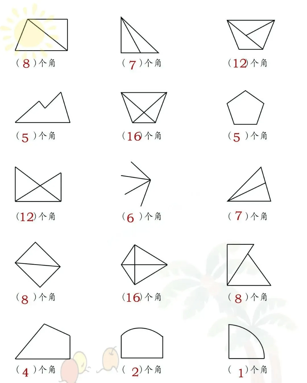 二年级数学图形题（角的度量）的简单介绍