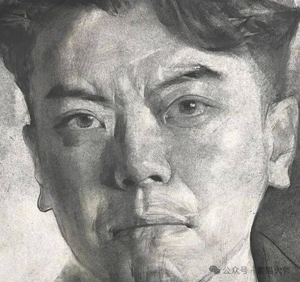 清华美院教师 自画像素描