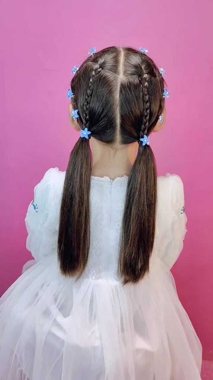 五一假期花仙子双马尾编发儿童编发萌萌儿童编发dou 小助手