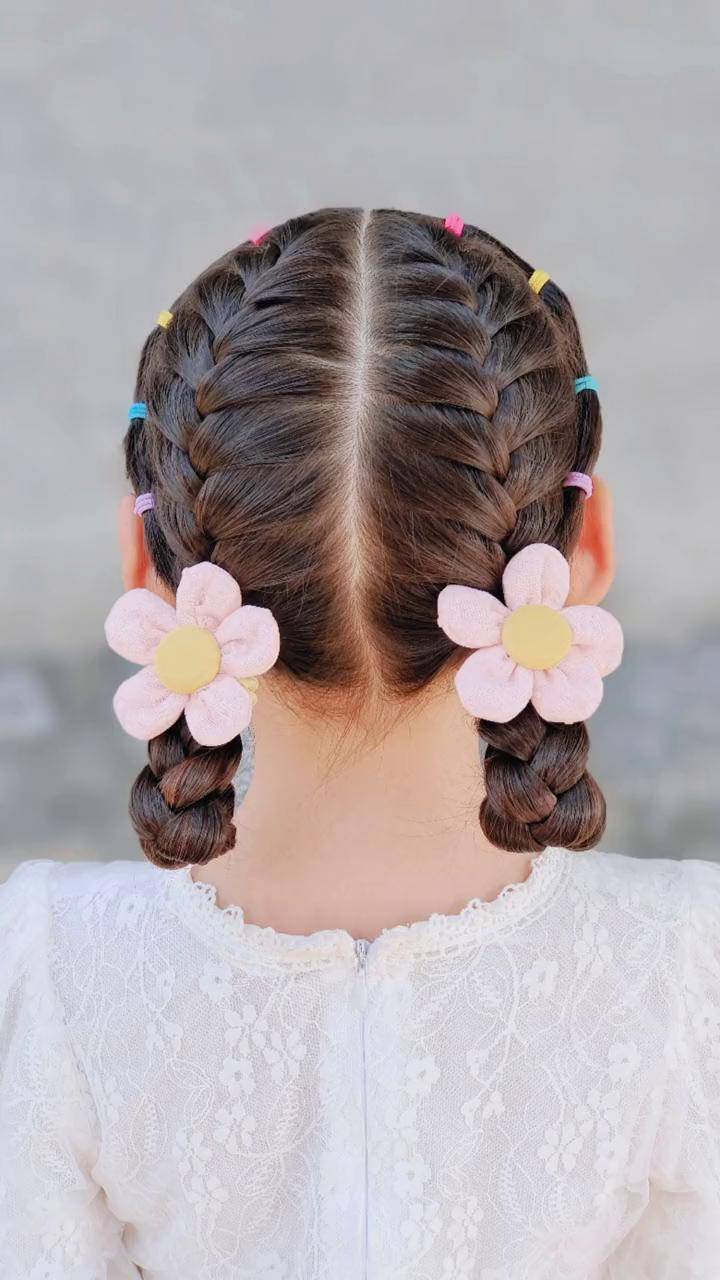 发量多,碎发多的宝贝这样扎辫子,精致又好看编发儿童编发真人编发