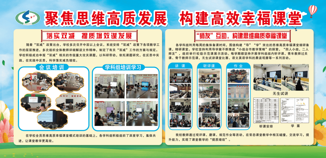 附 全市初中课程改革培训暨高唐县时风中学幸福教育展示活动展板内容