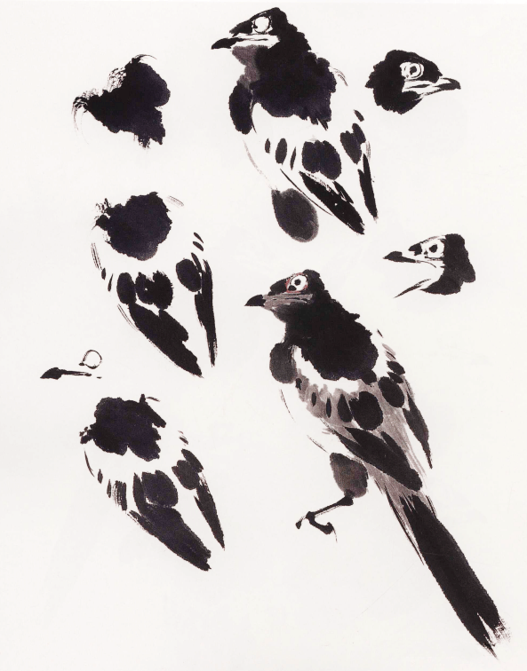 名家教你学国画:萧朗先生示范写意禽鸟画法