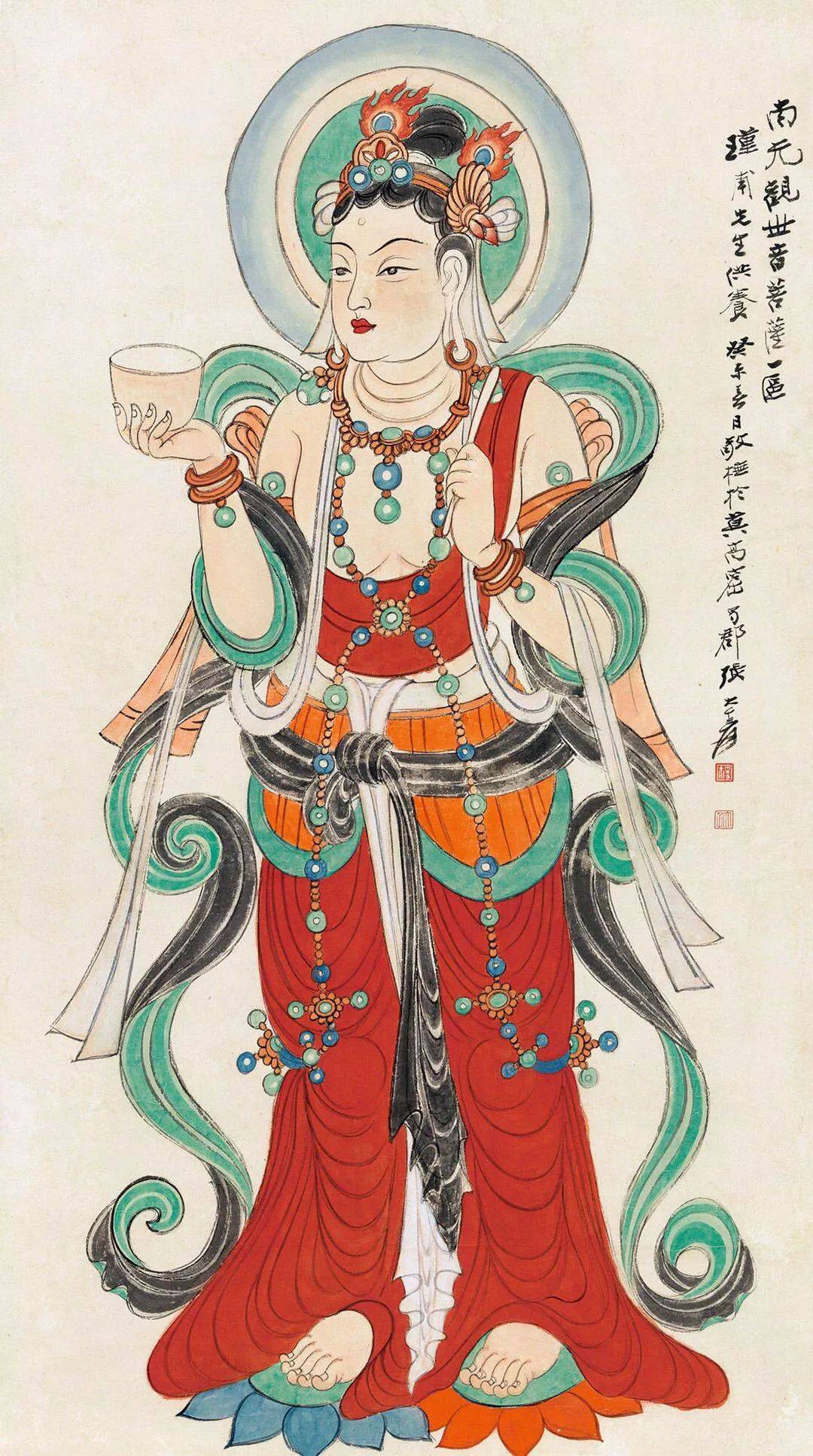 张大千临摹的敦煌壁画,国学大师陈寅恪赞不绝口