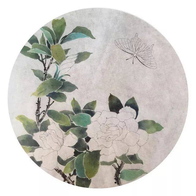 工笔《栀子花彩蝶》步骤图!