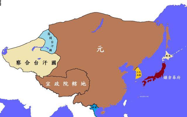 元朝时期世界地图图片