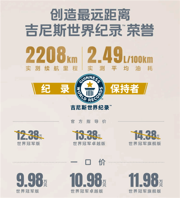 2208km续航破吉尼斯世界纪录！荣威D7 DMH上市：一口价9.98万起