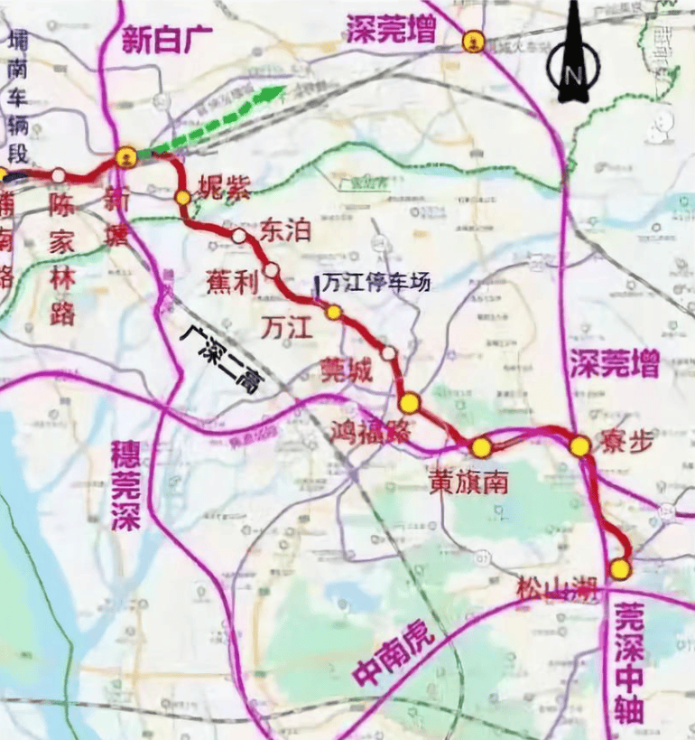 东莞港城轨站路线图图片