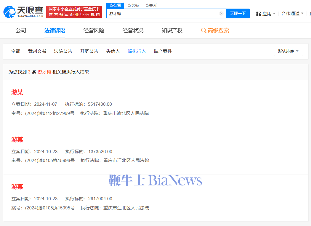 浪胃仙IP创始人被强执980万