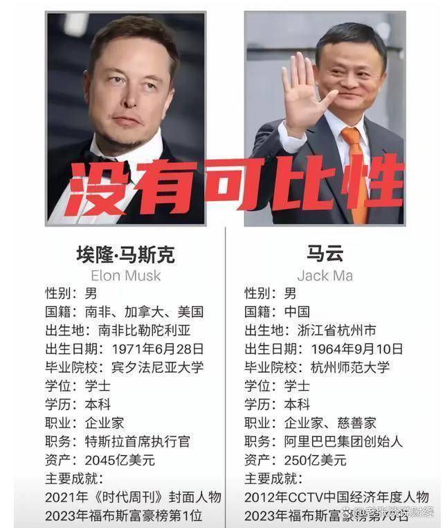 马斯克，马云有什么可比性？