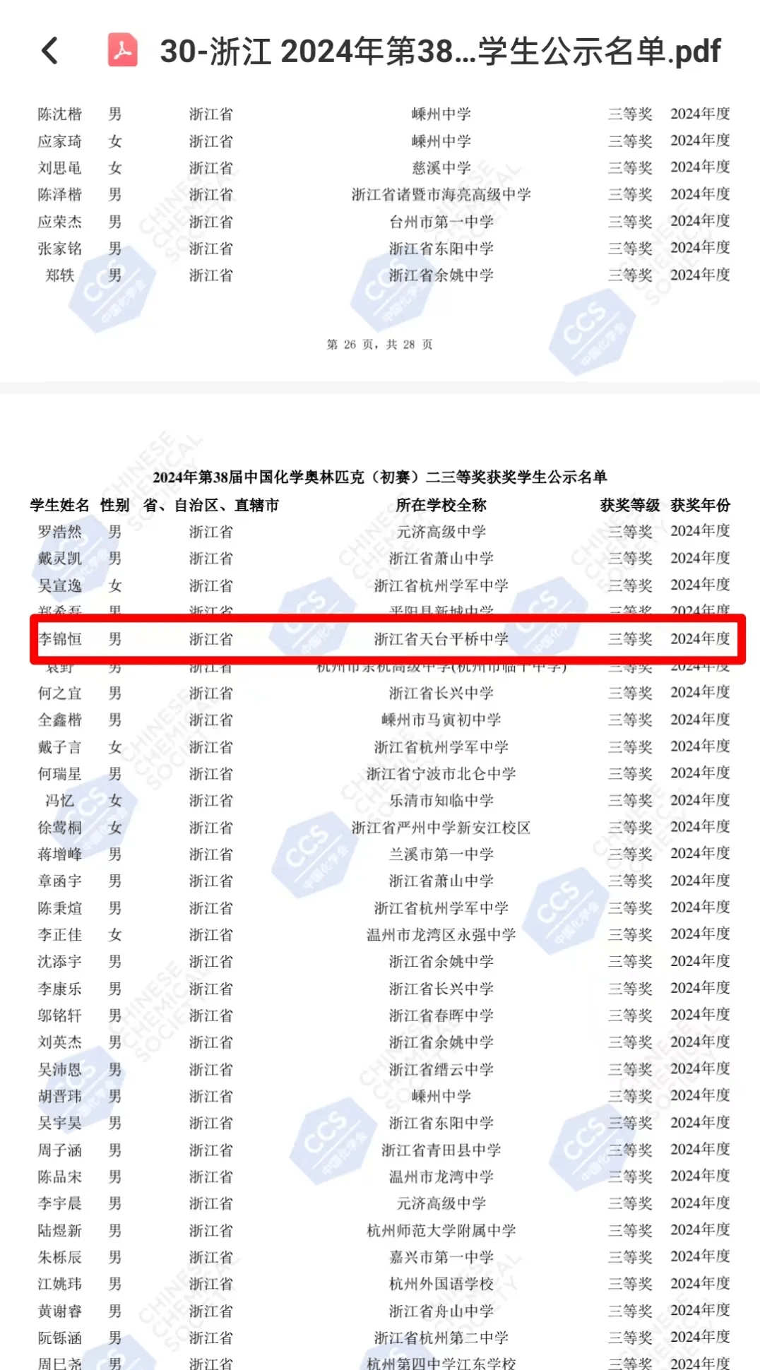 天台平桥中学——全国竞赛, 捷报频传!