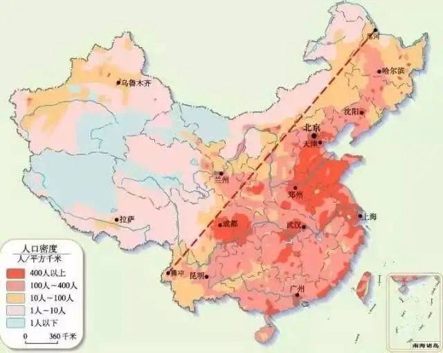 人口地理分界线图片