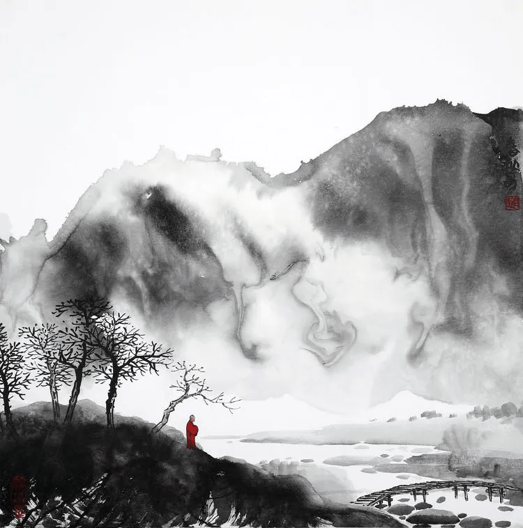 山水画泼墨技法的具体运用_艺术_画面_画作