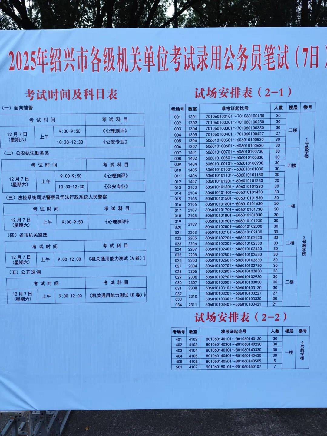 考场分布图绍兴地区考点↓具体考试安排