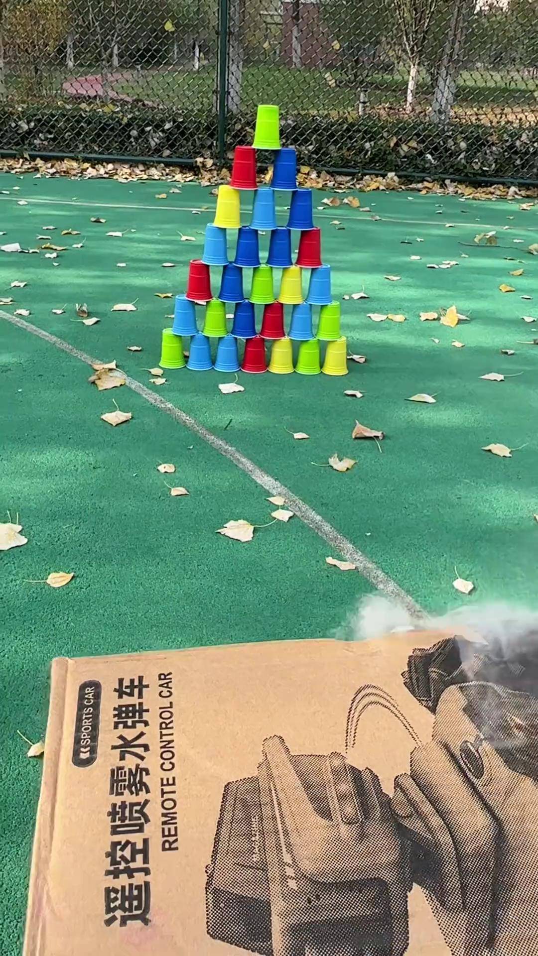 纸箱子做的"空气炮",没想到威力这么大趣味实验 空气炮