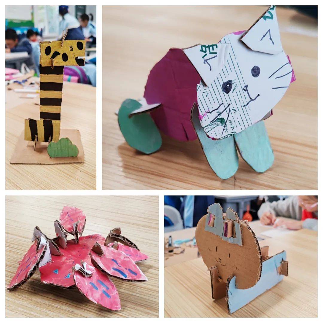 废旧纸板大变身巧手灵动放异彩记劳动学科创意制作活动