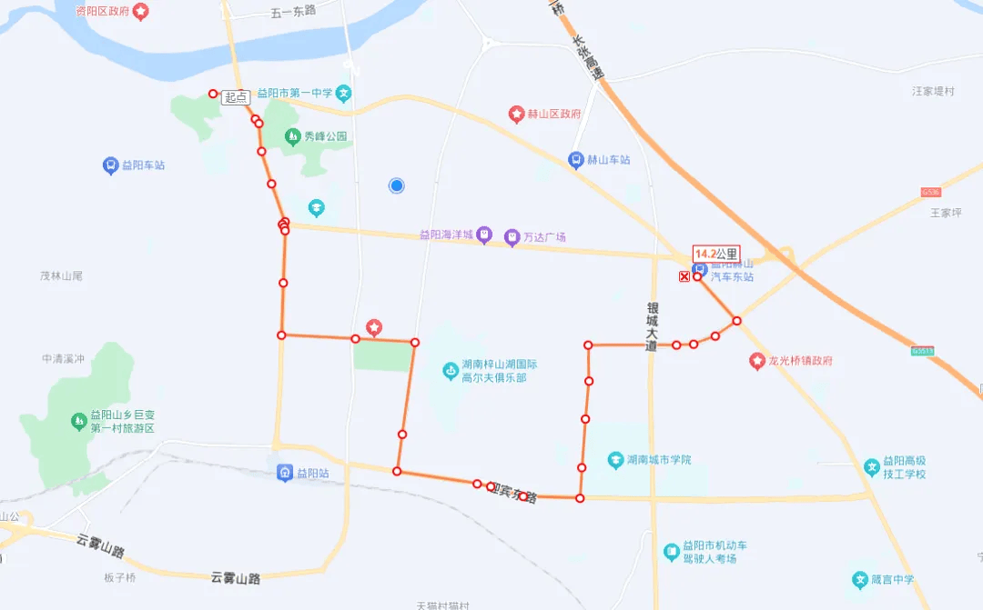 益阳公交车路线图图片