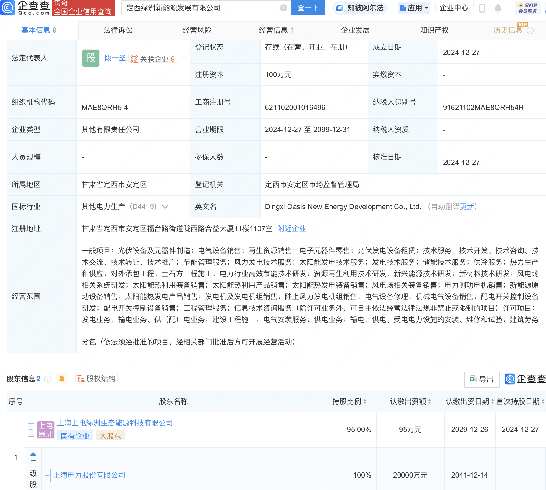 上海电力投资成立新能源发展公司