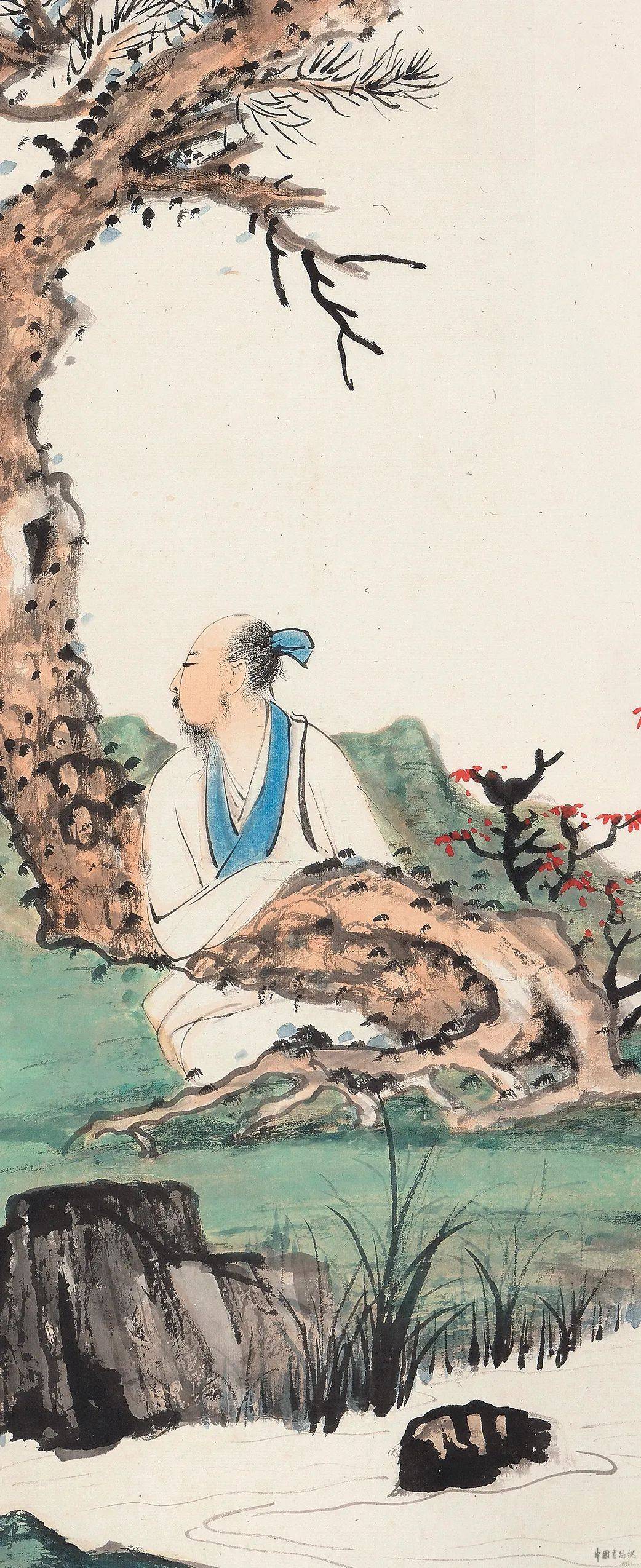 赏画| 张大千《松下高仕》