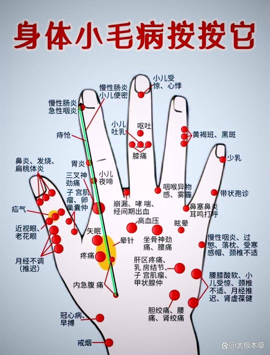 手部反射区图解,哪不舒服多按按_呼吸系统_手背_手掌