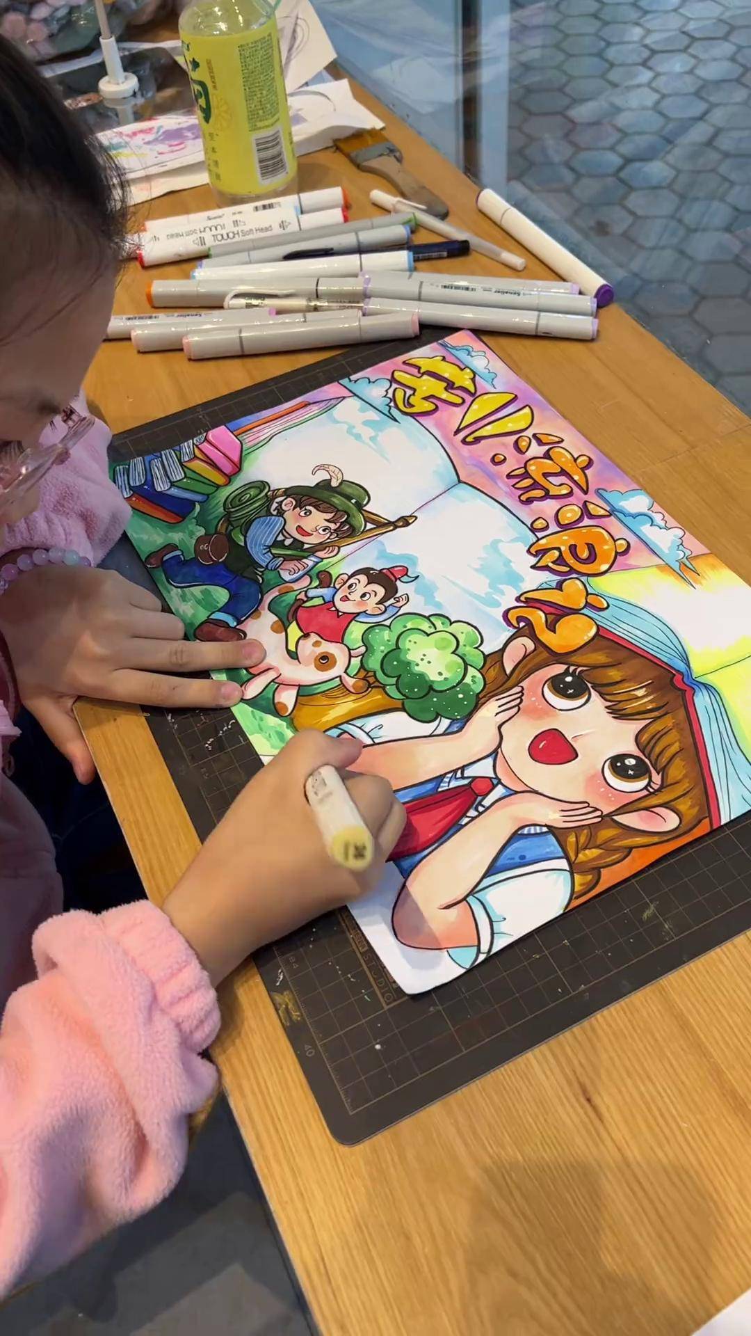 苦儿流浪记名著手抄报少儿美术一起学画画马克笔手绘手抄报画画