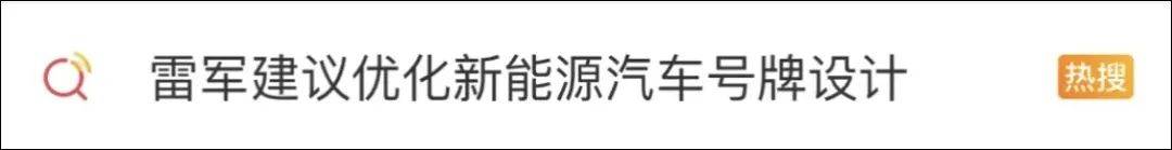 冲上热搜！全国人大代表雷军：建议优化新能源车号牌设计