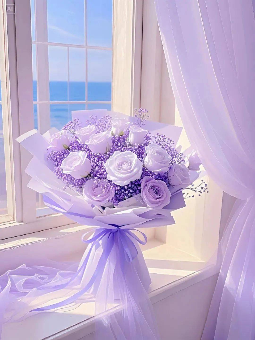 清新淡雅紫色花