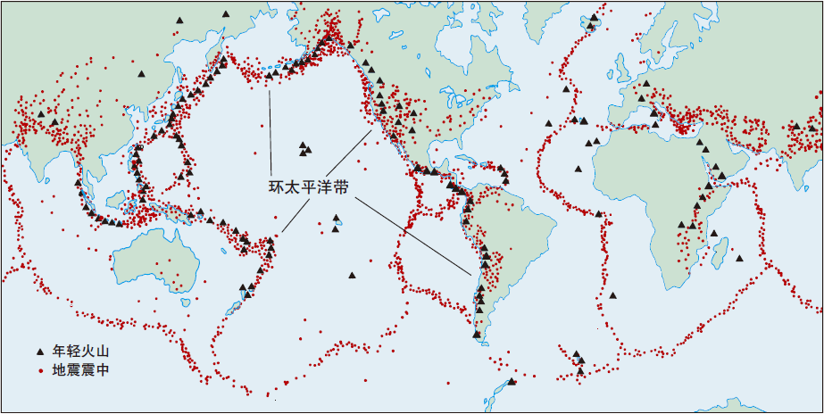 大多数地震发生在环太平洋带