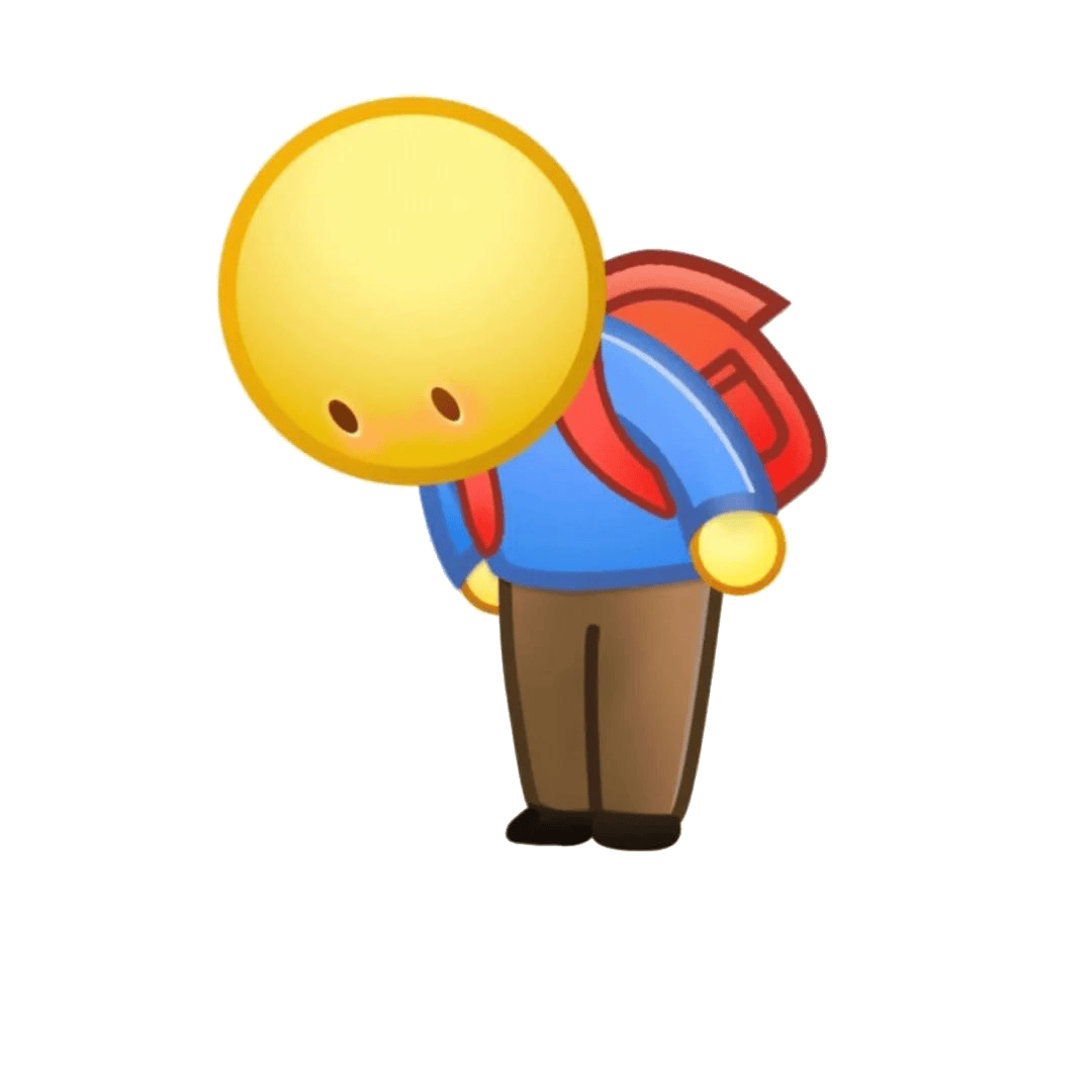 小黄脸鞠躬弯腰道歉表情包