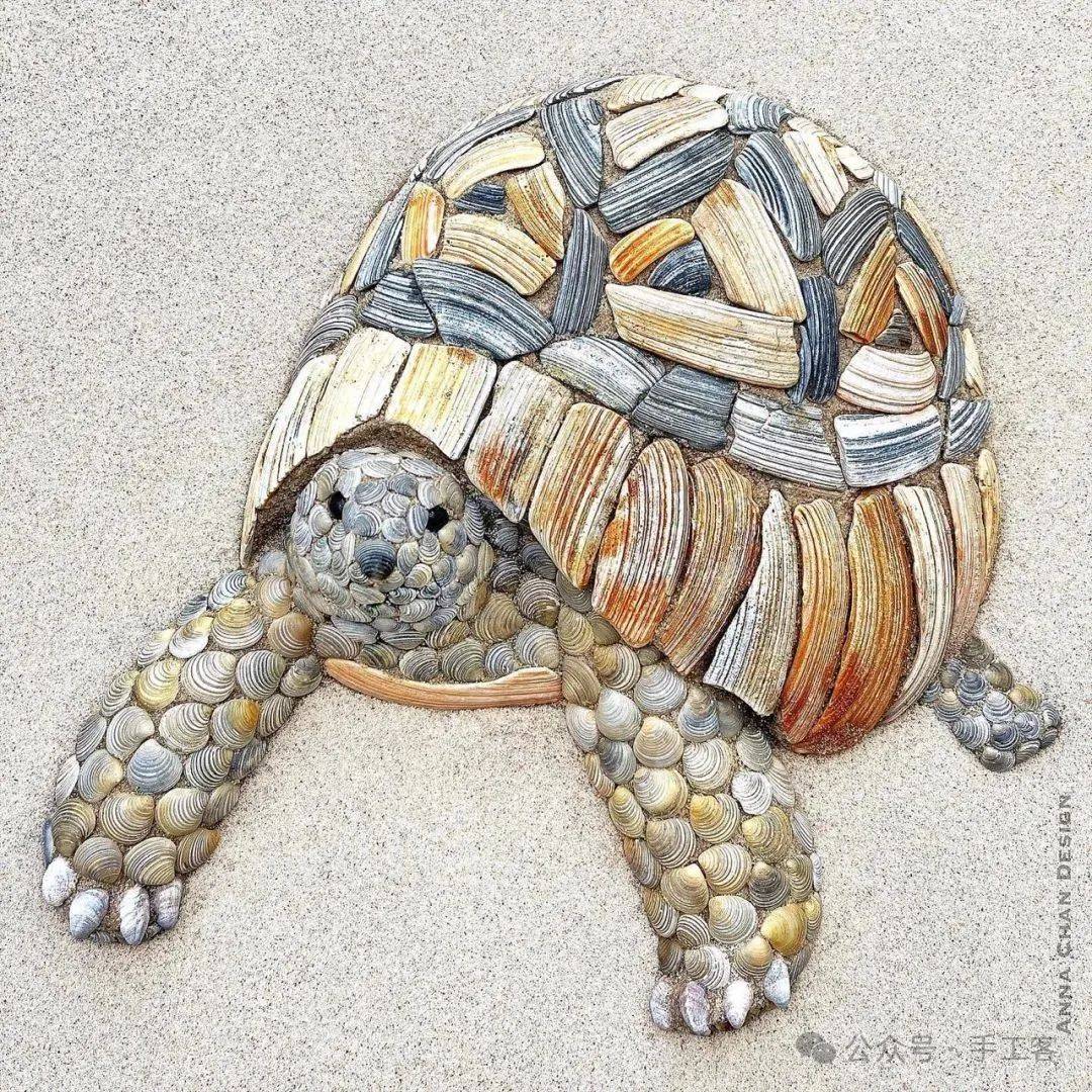 他山之石·艺‖ 海边捡贝壳竟拼出活灵活现的狮虎?