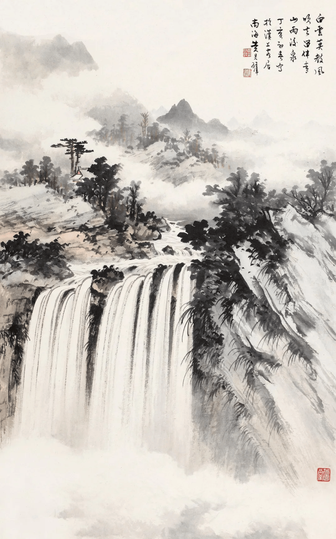 黄君璧瀑布，雄伟壮丽，气势万千!_搜狐网