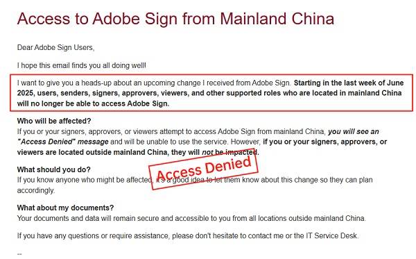 Adobe Sign退出中国！eSignGlobal全球战略填补市场空白