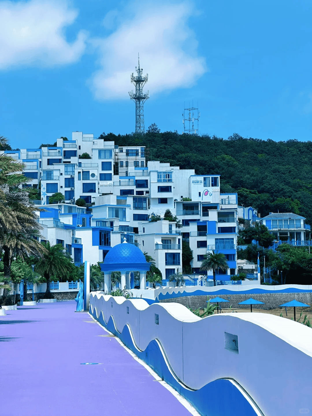 6 秀山岛邂逅浪漫蓝白小镇,戏水沙滩,岱山海岬公园海边栈道,台风博物