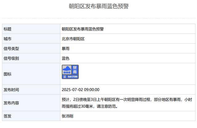 局地有暴雨!北京3区发布暴雨蓝色预警 局地有暴雨!北京3区发布暴雨蓝色预警