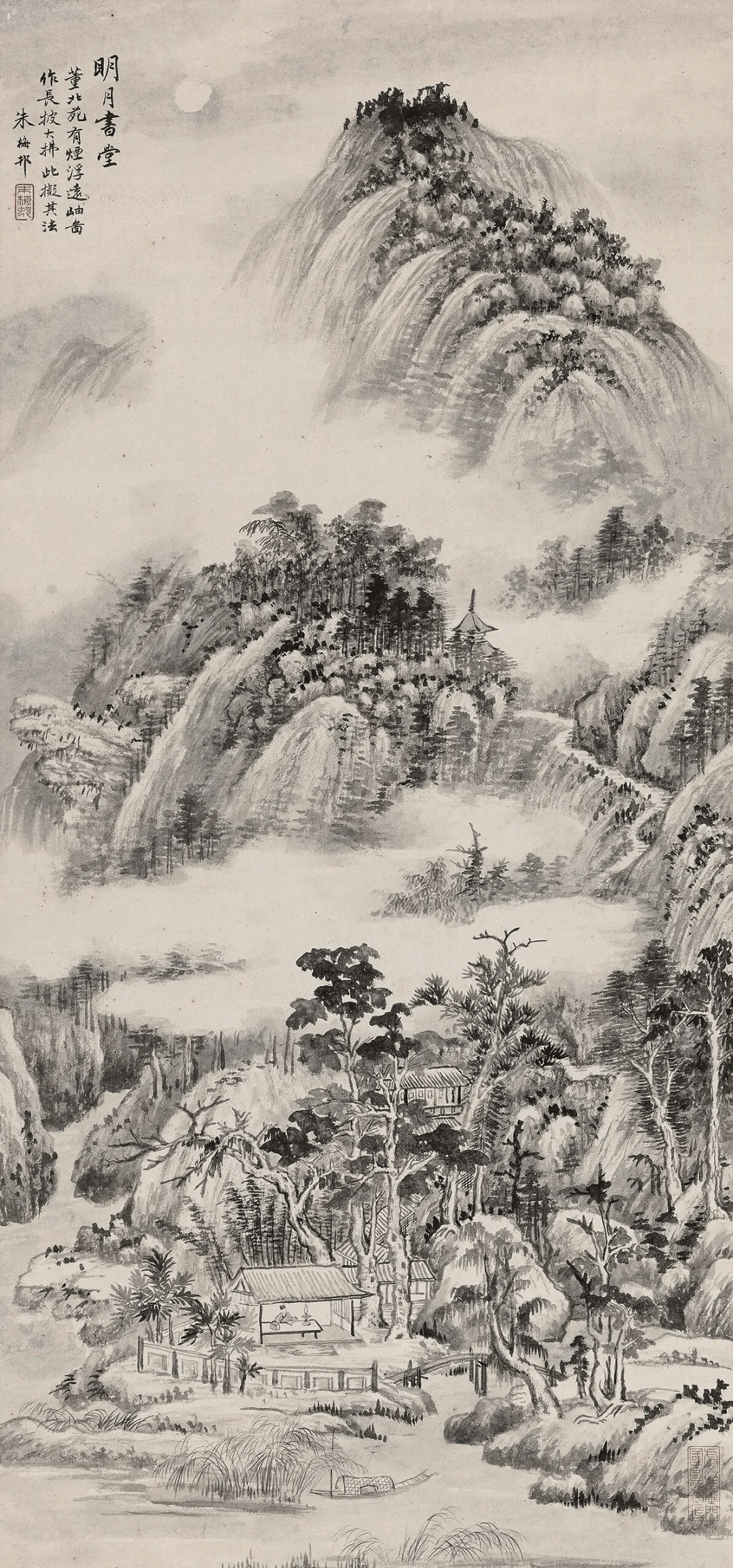 他善于运用"以小见大"的手法,通过局部细节的刻画,展现整体山水的气势