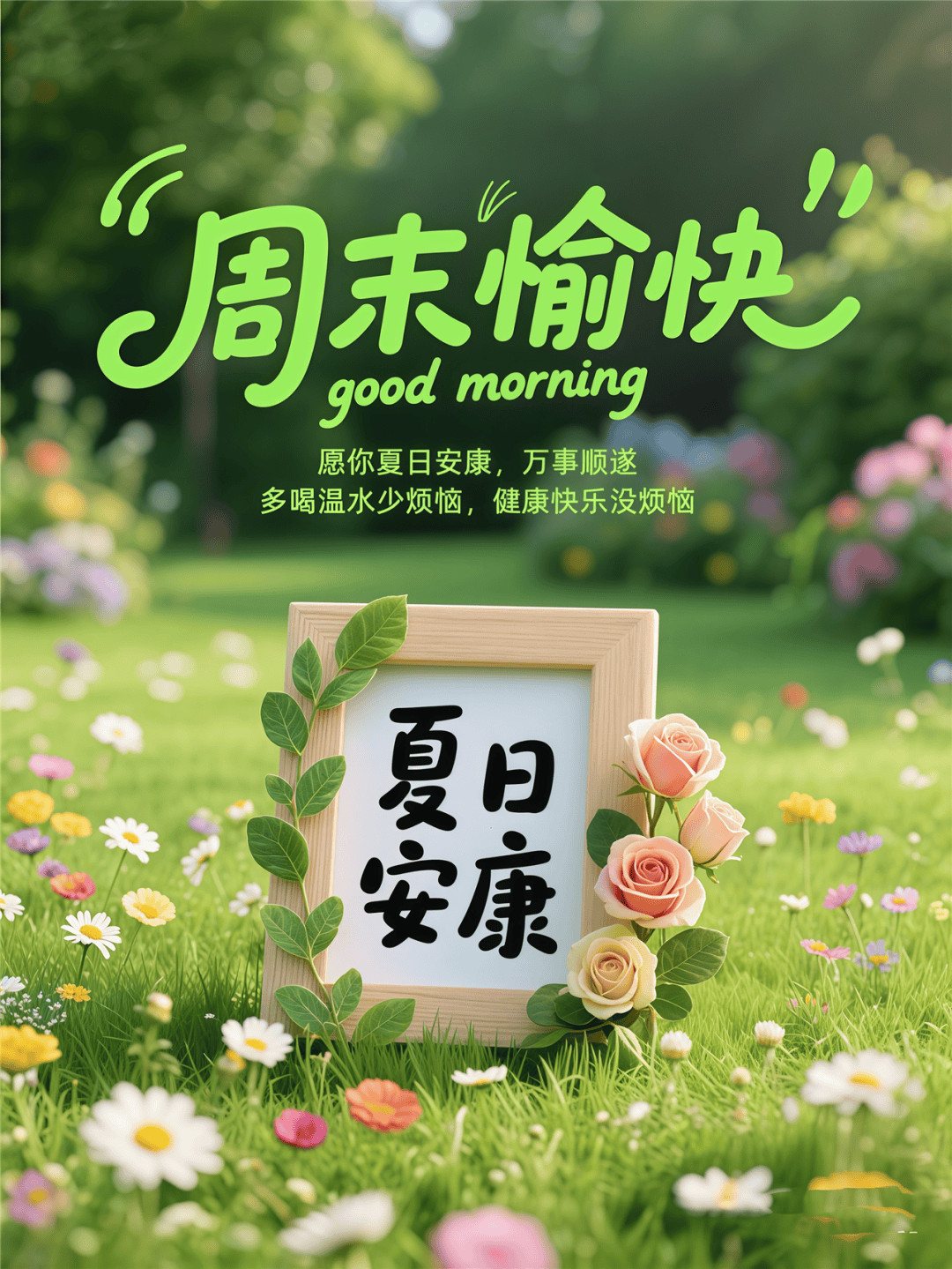 周末愉快图片最新版表情包,精选8张高级漂亮雅致,适合今天发朋友圈