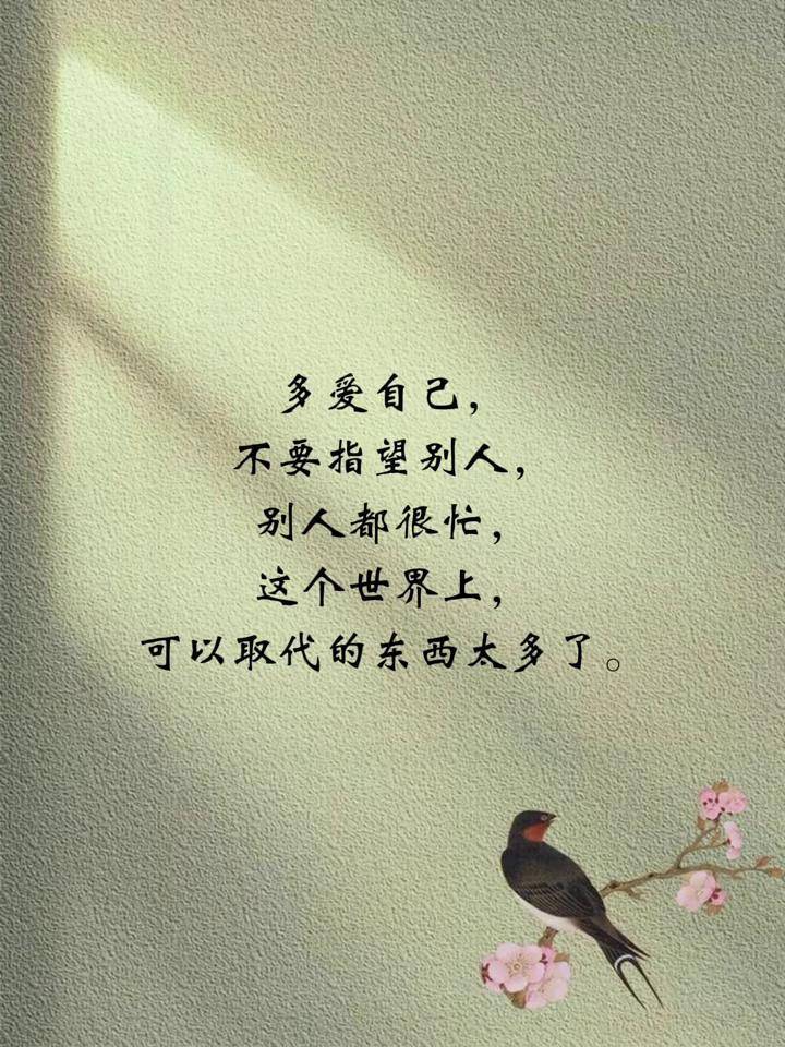 多爱自己,不要指望别人,别人都很忙情感 文案