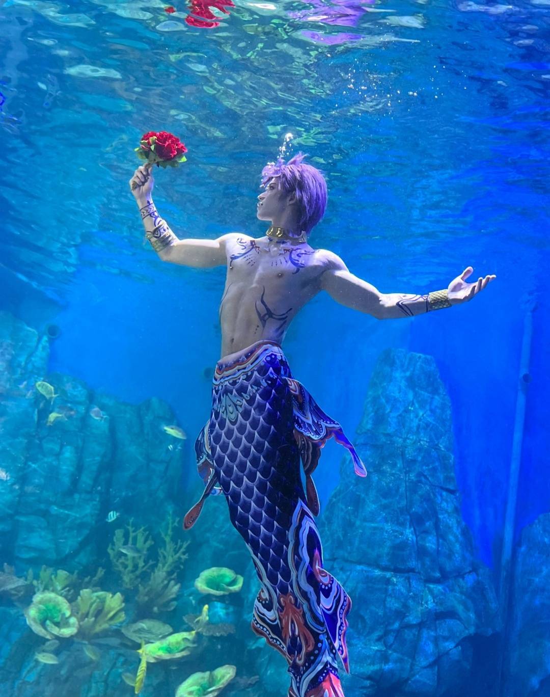 对话表演"男美人鱼"走红的体育生:暑期月薪近万元,跳水转行表演,这