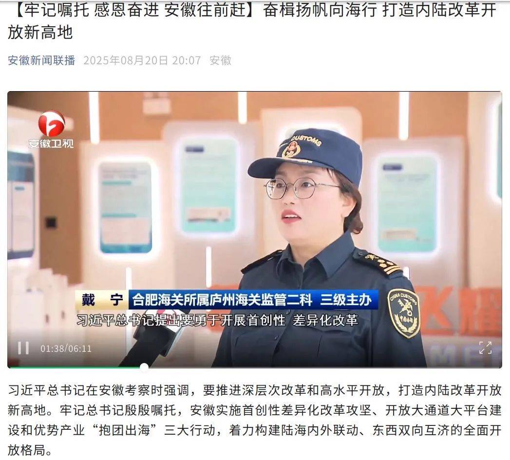 合肥海关一周新闻摘要（8月16日-8月22日）
