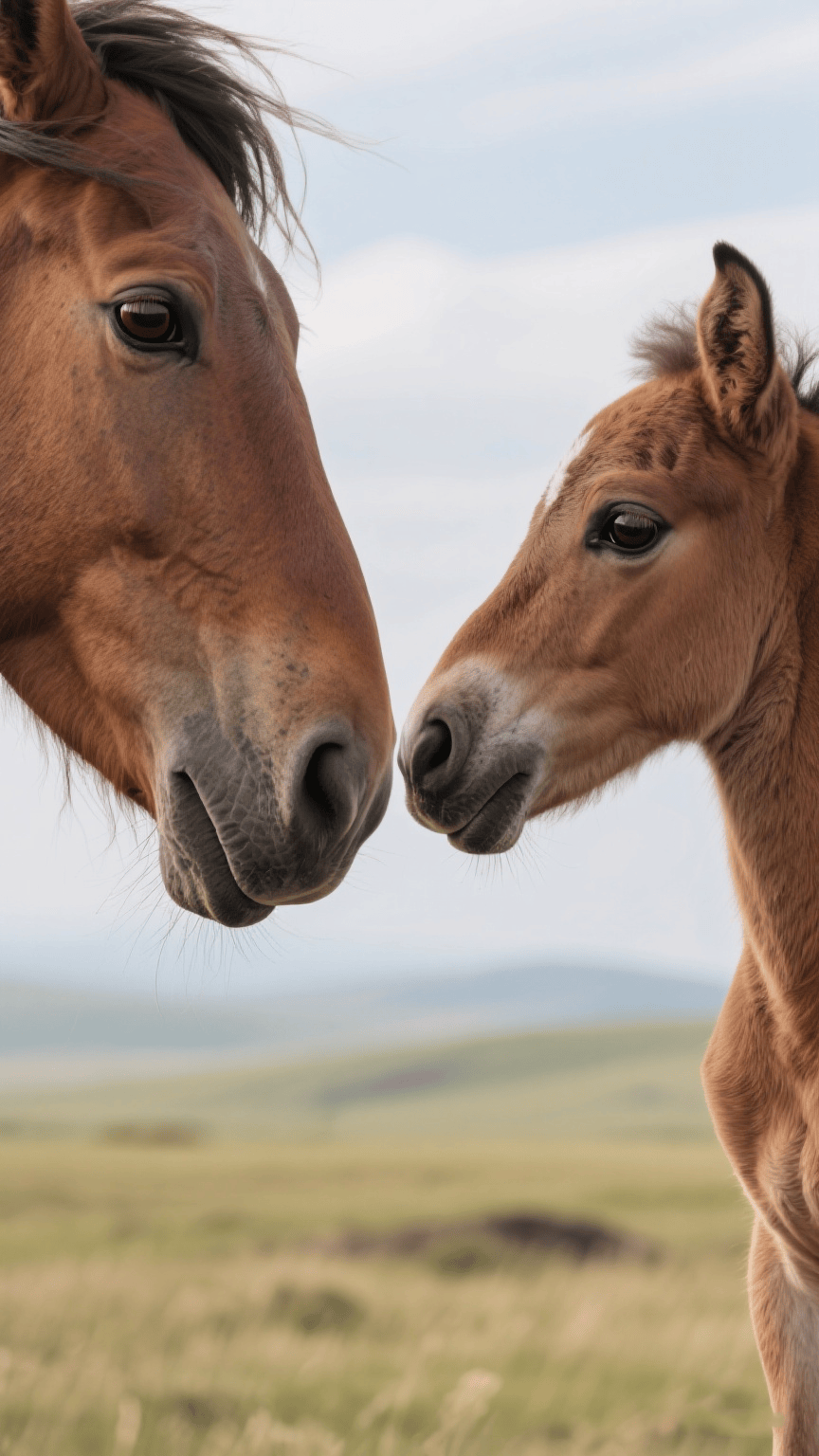 蒙古马(母与子系列)高清手机壁纸
