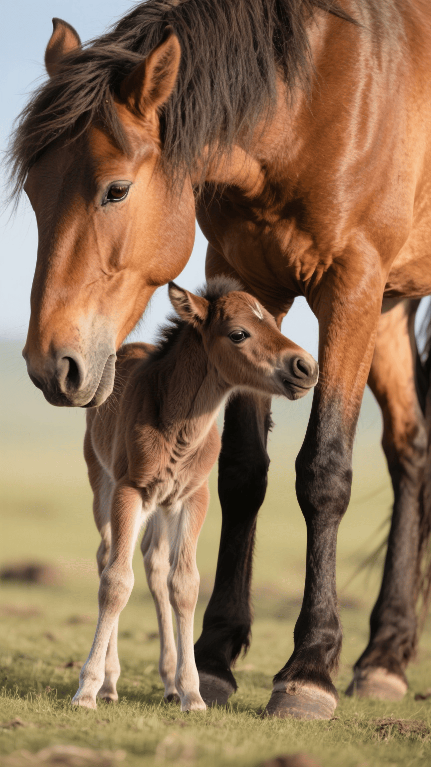 蒙古马(母与子系列)高清手机壁纸